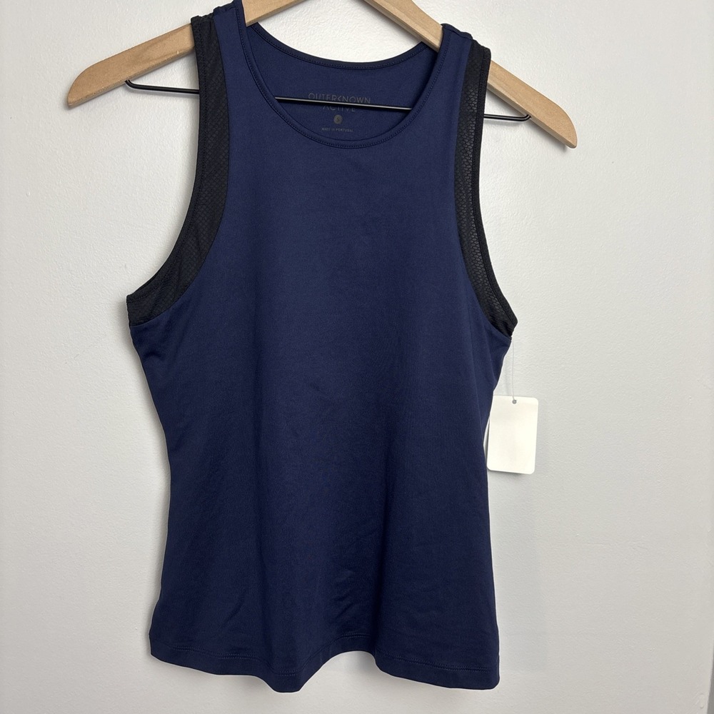 Outerknown Active Women’s‎ Small Tank Top Navy Blue Stretchy Shelf Bra NEW